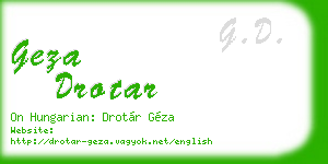 geza drotar business card